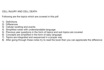 Cell injury and cell death