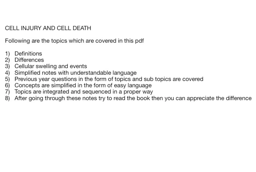 Cell injury and cell death